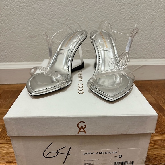 NIB Good American Cinder-F*cking Ella Clear Wedges - Picture 6 of 14